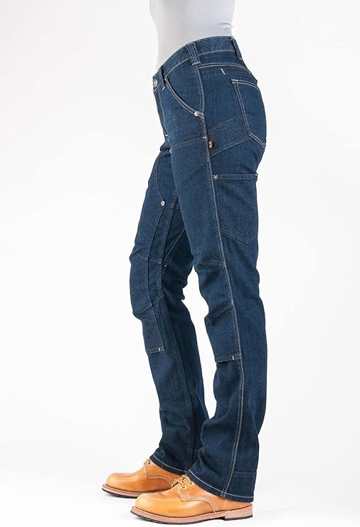 Dovetail Workwear Women Britt Utility Cargo Pant,Reinforced Indigo Denim,8 Short (Like New)
