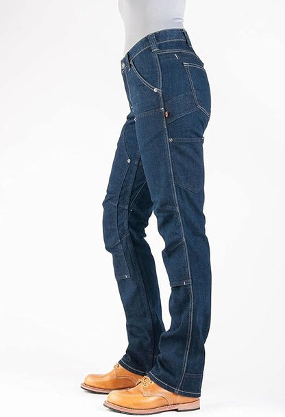 Dovetail Workwear Women Britt Utility Cargo Pant,Reinforced Indigo Denim,8 Short (Like New)