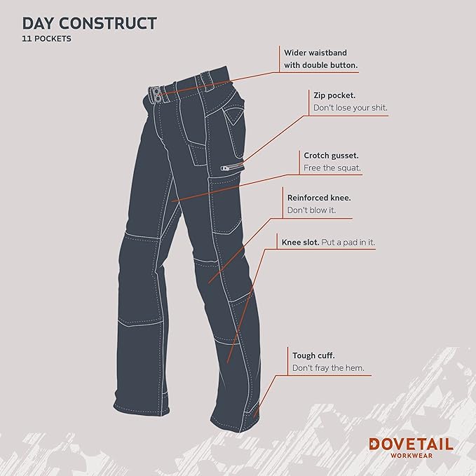 Dovetail Workwear Day Construct Cargo Pants for Women, Brown Canvas - Size 14 (Like New)