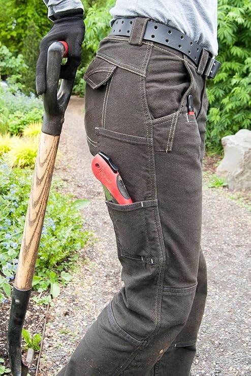 Dovetail Workwear Women's Day Construct Cargo Pants, Brown Canvas - 6 Extra Long (Like New)