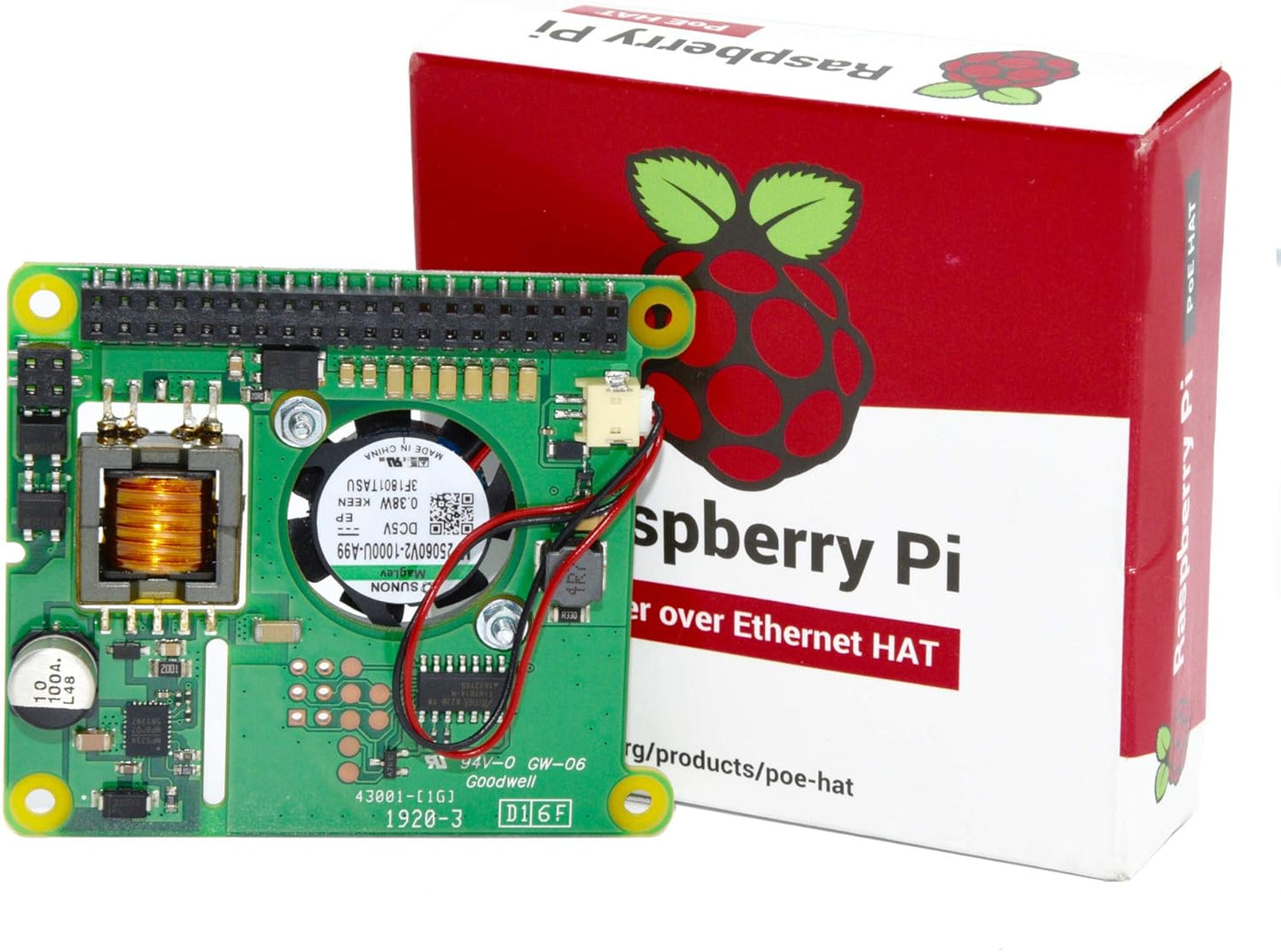 Raspberry Pi Power Over Ethernet (PoE) HAT for 3 B+ and 802.3af PoE Network (Like New)