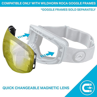 WildHorn Outfitters Roca Replacement Frameless Snow Goggle Lens, Junior - Yellow (New)