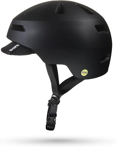 BERN Brentwood 2.0 Comfort Cycling Helmet for Adult, Matte Black w/Visor, Medium (Like New)