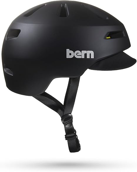 BERN Brentwood 2.0 Comfort Cycling Helmet for Adult, Matte Black w/Visor, Medium (Like New)