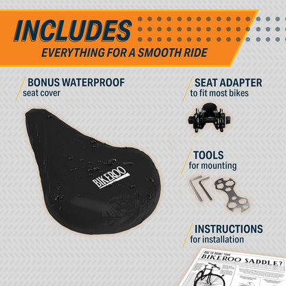 Bikeroo Extra Wide Replacement Saddle Fits Bicycle for Indoor and Outdoor (Like New, No Retail Box)