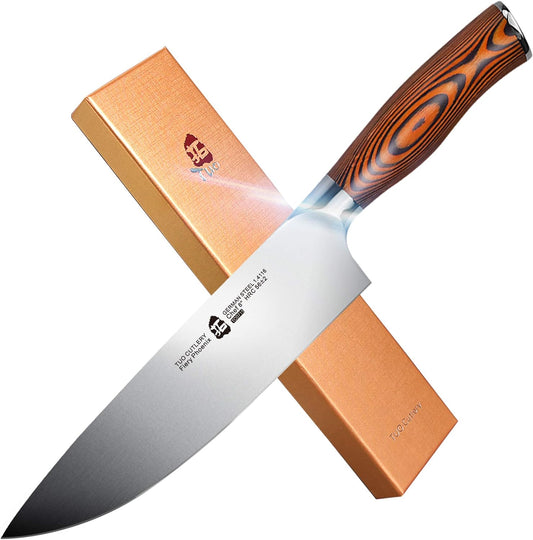 TUO TC0715 8" Kitchen Knife, Fiery Phoenix Series, High Carbon German Steel (New)