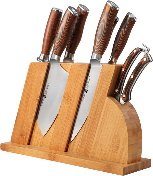 TUO 8pcs Japanese Kitchen Chef Knives Set with Wooden Block - Fiery Phoenix (New)