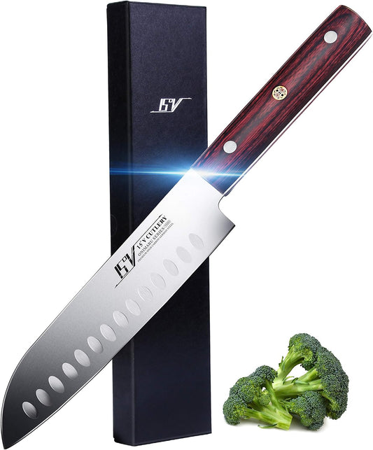 15°V V0203 7.5" Japanese Chef Santoku Knife - High Carbon German Stainless Steel (New)