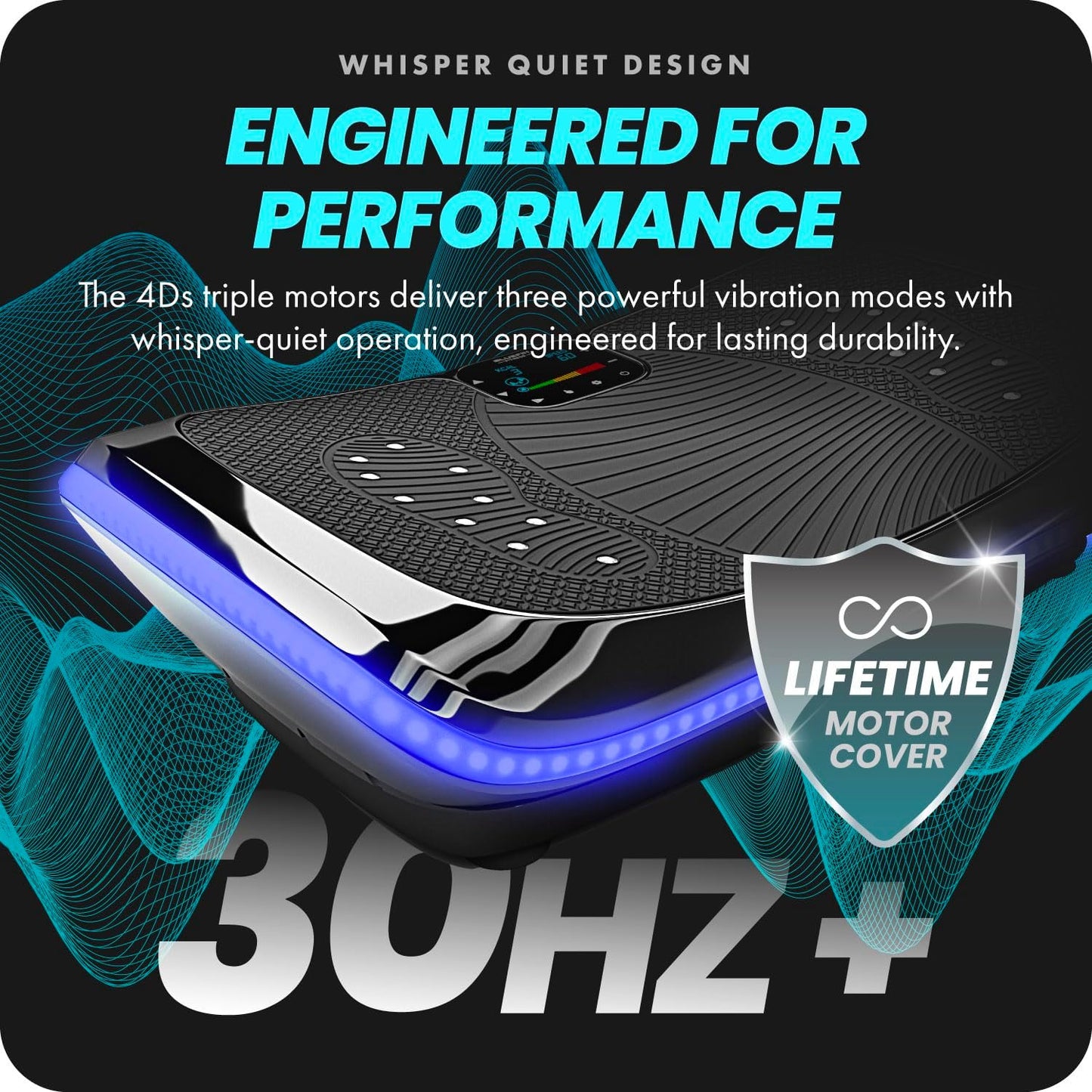 Bluefin Fitness 4D Triple Motor Vibration Curved Plate w/ 3 Silent Drive Motors (Like New)