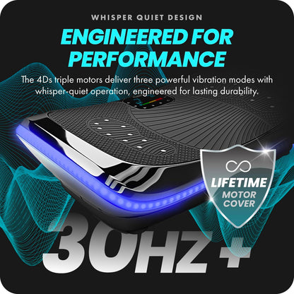 Bluefin Fitness 4D Triple Motor Vibration Curved Plate w/ 3 Silent Drive Motors (Like New)