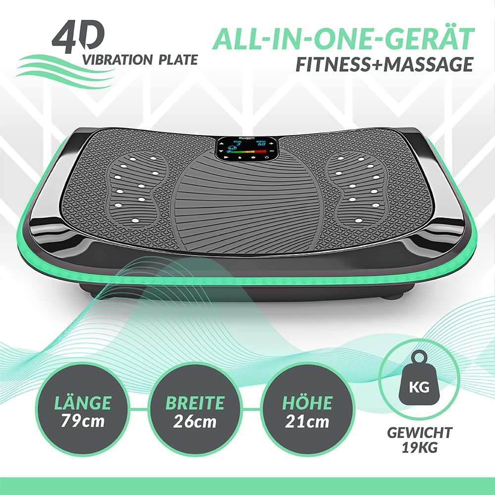 Bluefin Fitness 4D Triple Motor Vibration Curved Plate w/ 3 Silent Drive Motors (Like New)