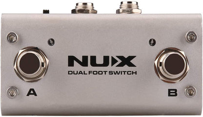 NUX NMP-2 Dual Silver Foot Switch Latch/Momentary Pedal for Keyboard - 9 Volts (Like New)