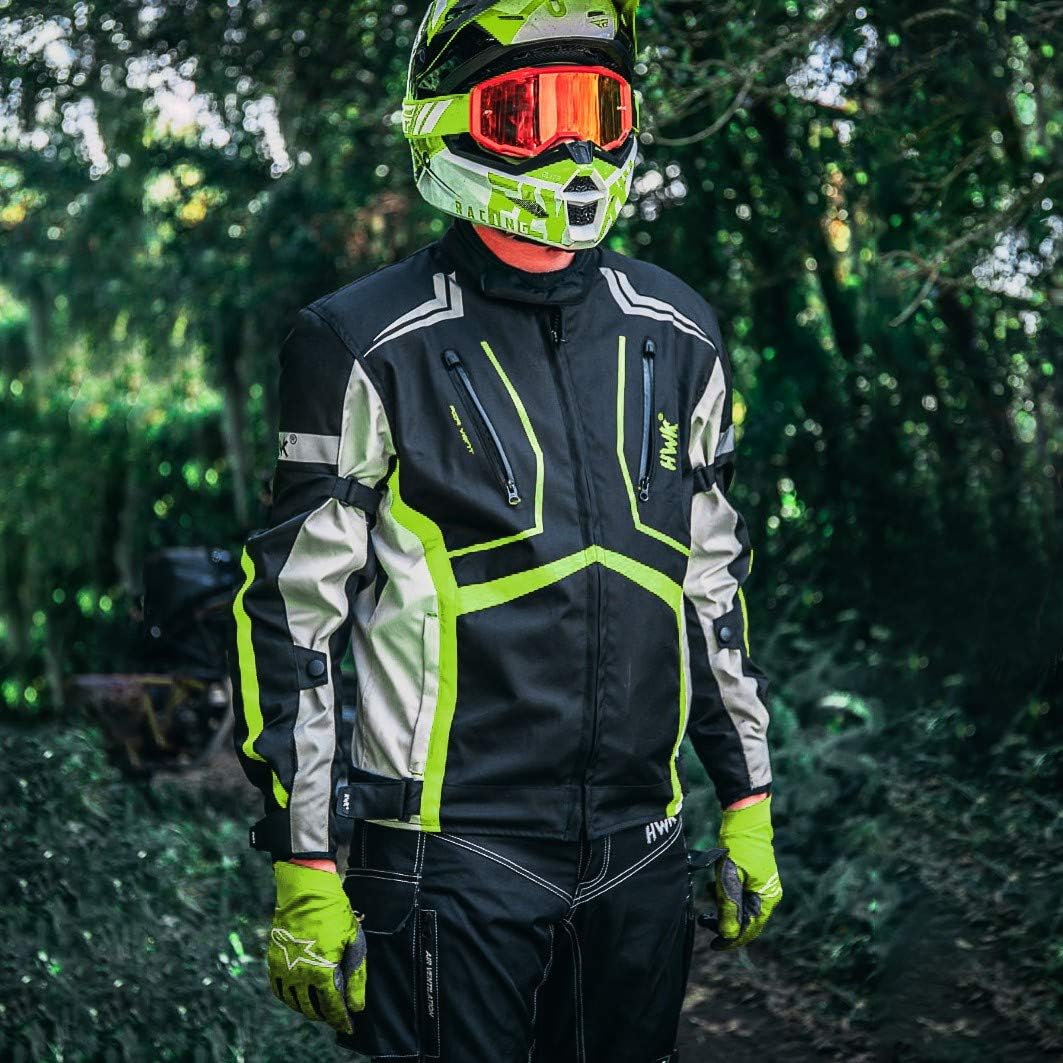 HWK Motorcycle Jacket for Men & Women Scorpion w/ Cordura Fabric, Large - Green (Like New)