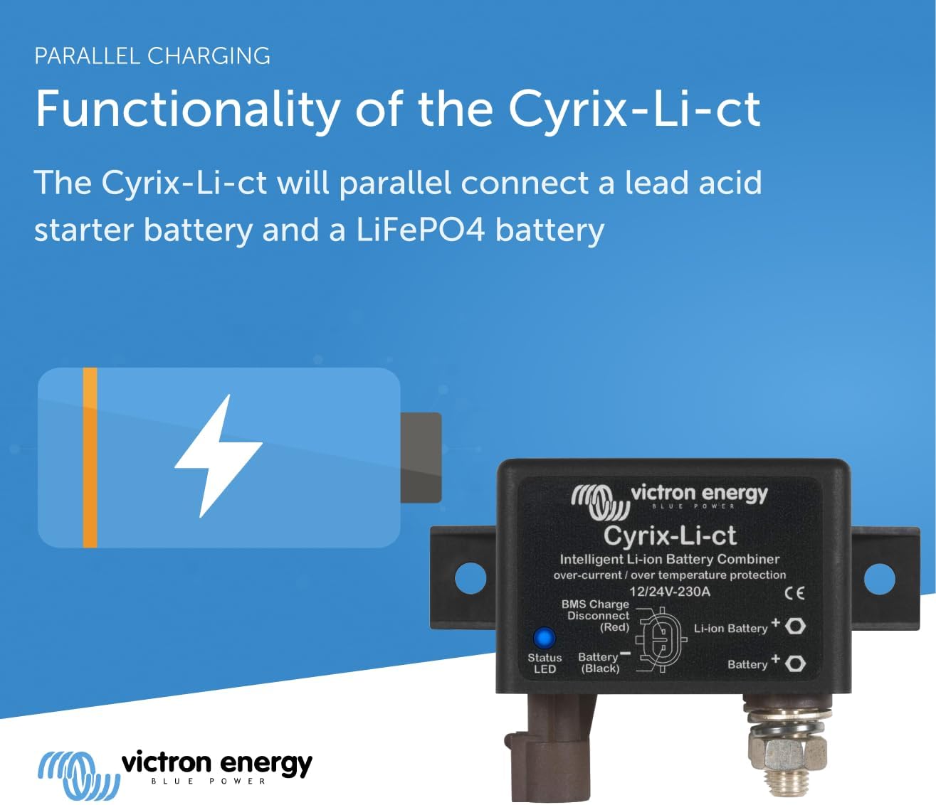 Victron Cyrix-Li-ct 12/24-Volt 230A Battery Combiner Relay Li-ion Smart Isolator (Used)