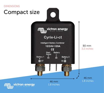 Victron Energy CYR010120412 Cyrix-Li-ct Battery Combiner, 12/24-Volt, 120 Amps (Used)