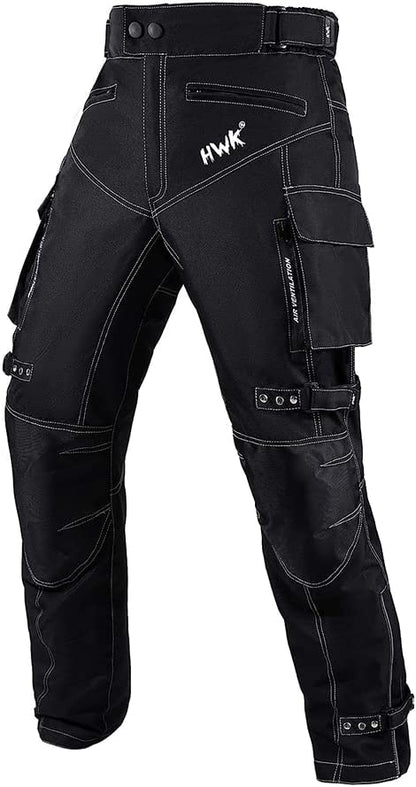 HWK Motorcycle Pants for Men & Women with Cordura Fabric, 30W x 30L - Black (Used)