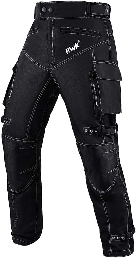 HWK Motorcycle Pants for Men & Women with Cordura Fabric, 30W x 30L - Black (Used)