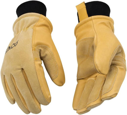 Kinco 901-M Pigskin Leather Ski Glove w/ Nikwax Waterproof Wax, Golden - Medium (Like New)