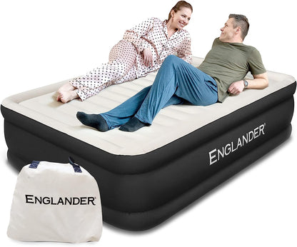 Englander Double High Inflatable Air Mattress w/Built-in Pump, Twin - Black--- (Like New)