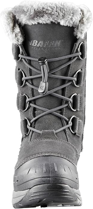 Baffin Chloe Waterproof Suede Snow Boots for Womens, Size 8 - Charcoal (New, Damaged Retail Box)
