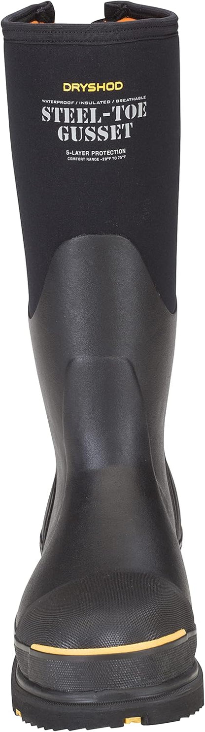 Dryshod Slip Resistant Steel-Toe Gusset Work Safety Shoes for Mens, Black - M12 (Used)