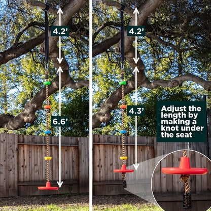 Laegendary Tree Swing for Kids Single Disk Outdoor Climbing Rope, Multicolored (Like New, No Retail Box)