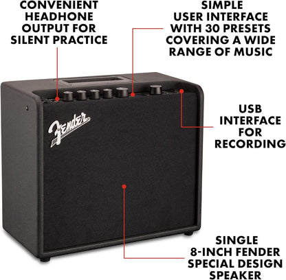 Fender Mustang LT25 25-Watt Combo Amp with 30 Preset Effects for Guitar - Black (Like New)