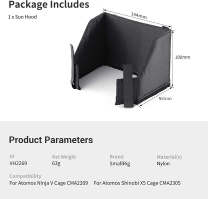 SMALLRIG VH2269 Sun Hood with Cage for 5" Atomos Shinobi/Ninja Series Camera (Like New)