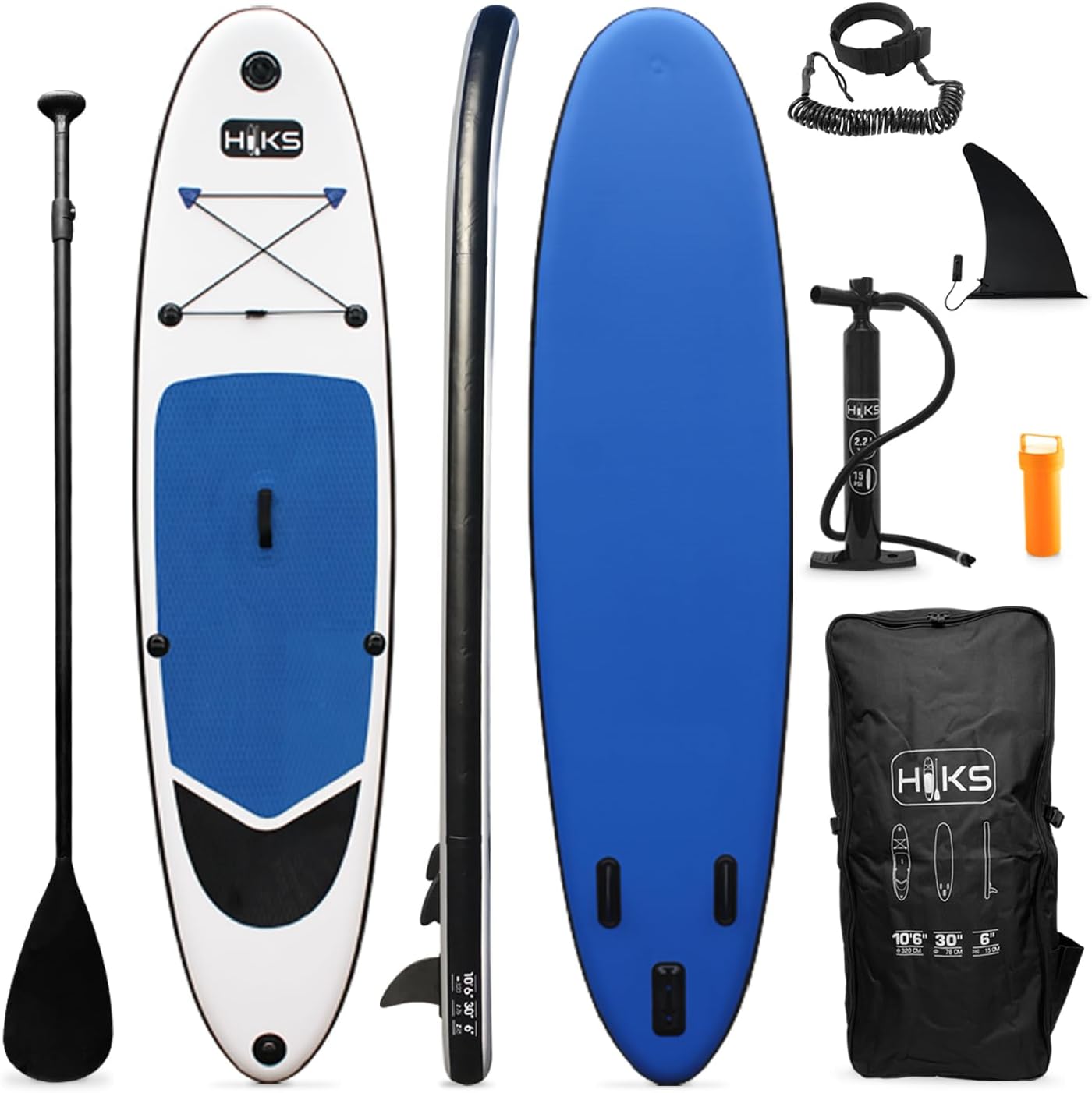 HIKS 10'6" Inflatable Standup Polyester Paddleboard SUP Kayak Set for Adults (Like New)