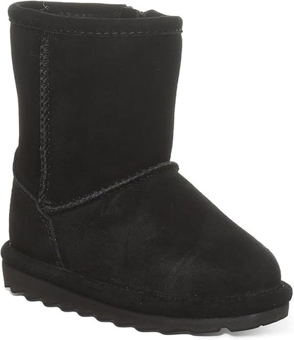 BEARPAW Elle Zipper Classic Tall Youth Slip On Boot, Black Ii - 4 Big Kid (Like New, Damaged Retail Box)