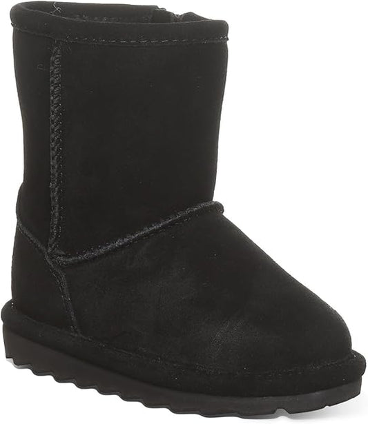 BEARPAW Elle Zipper Classic Tall Youth Slip On Boot, Black Ii - 4 Big Kid (Like New, Damaged Retail Box)