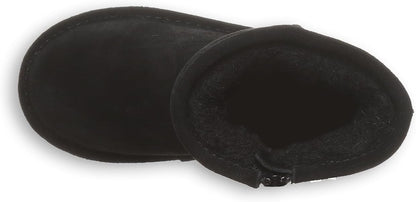 BEARPAW Elle Zipper Classic Tall Youth Slip On Boot, Black Ii - 4 Big Kid (Like New, Damaged Retail Box)