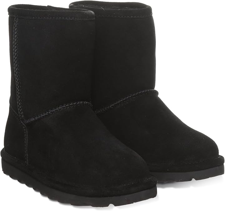 BEARPAW Elle Youths Ankle Slip On Boot for Indoor and Outdoor, Rubber Sole (Like New, Damaged Retail Box)