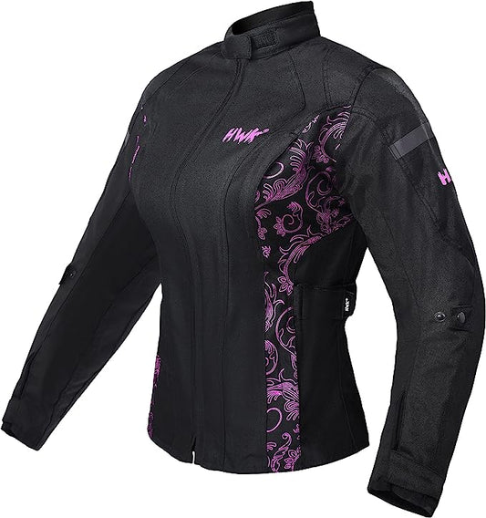 HWK Women's Adventure Motorcycle Jacket with CE Armor, 3X-Large - Black/Pink (Used)