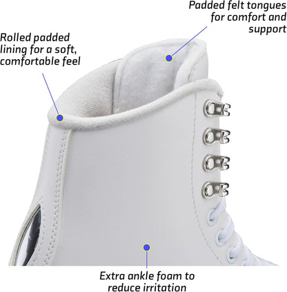 Jackson Ultima Finesse Figure Ice Skate for Women/Girl, White - Girls Size 1 (Used)