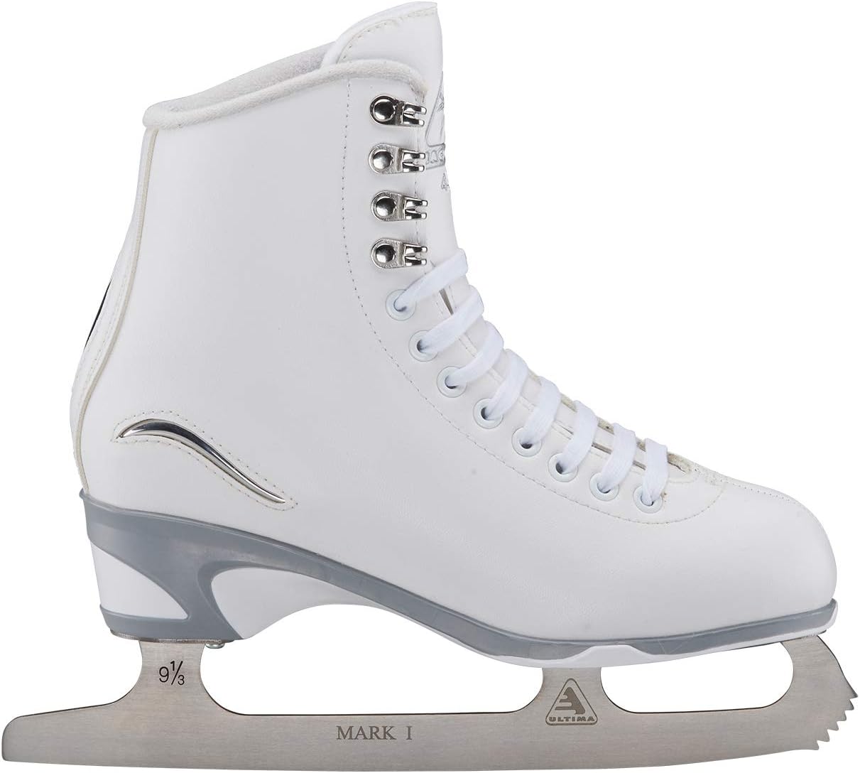 Jackson Ultima Ice Skates w/ Guardog Berry Blend Skate Guards - White, Adult 5 (Like New)