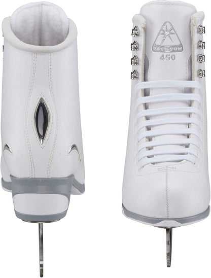Jackson Ultima Ice Skates w/ Guardog Berry Blend Skate Guards - White, Adult 5 (Like New)