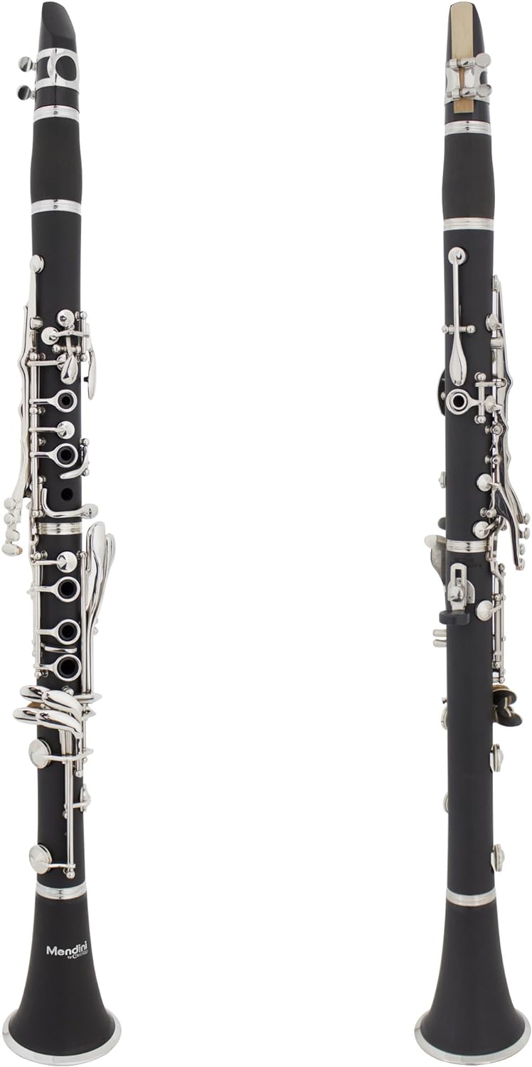 Mendini by Cecilio Nickel B Flat Beginner Clarinet with 2 Barrels - Ebonite (Like New)