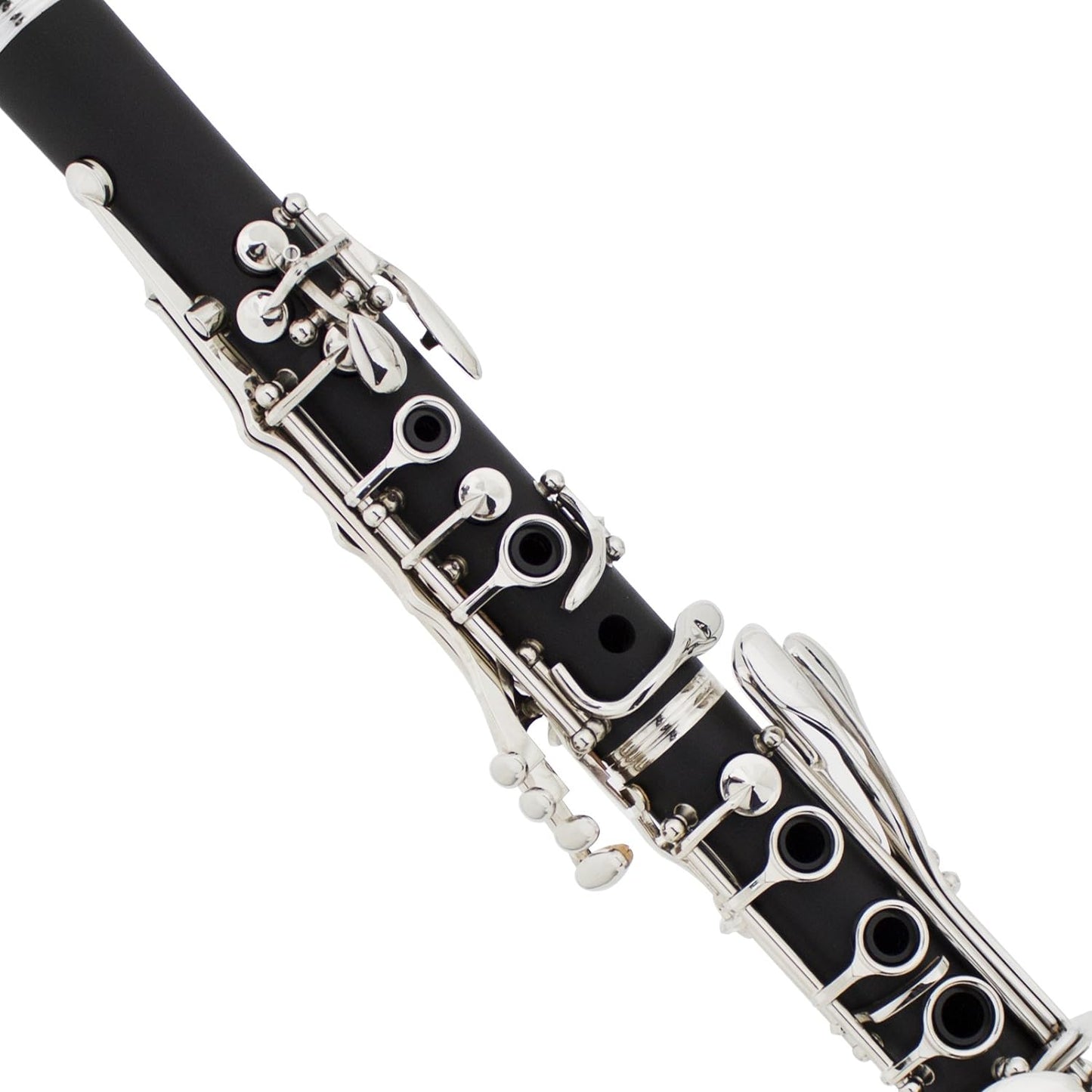 Mendini by Cecilio Nickel B Flat Beginner Clarinet with 2 Barrels - Ebonite (Like New)