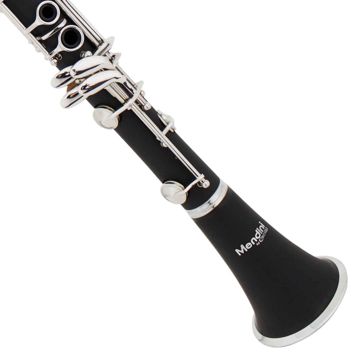 Mendini by Cecilio Nickel B Flat Beginner Clarinet with 2 Barrels - Ebonite (Like New)