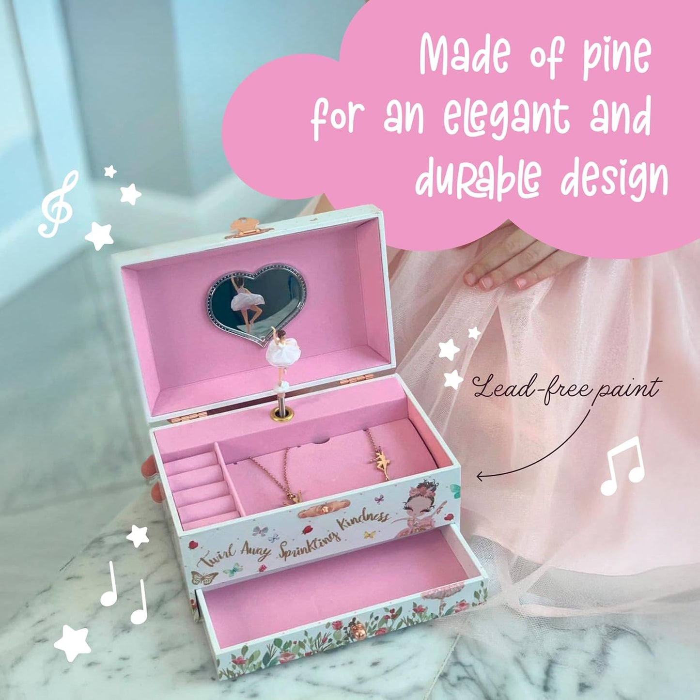 The Memory Building Company Musical Jewelry Box for Kids, Ages 6-12 Years (Like New)