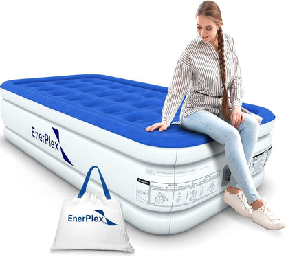 EnerPlex Portable Waterproof Air Mattress with Built in Pump for Travel, Durable (Like New, Damaged Retail Box)