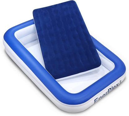 EnerPlex Kids Inflatable Portable Blow up Travel Bed with High Speed Pump (New)