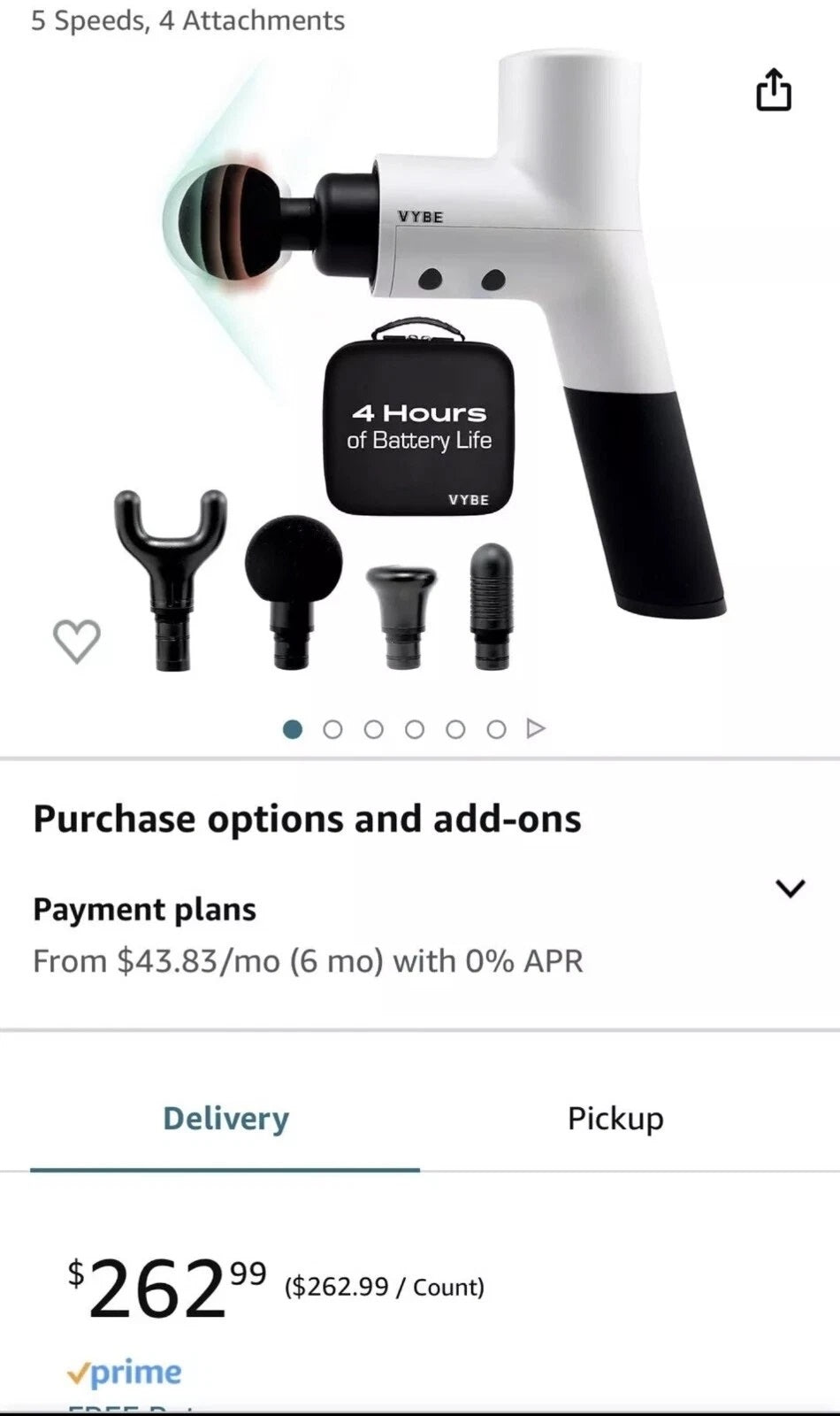 VYBE Premium Muscle Massage Gun for Athletes, Powerful Handheld Deep Tissue (Used)