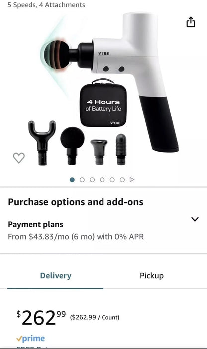 VYBE Premium Muscle Massage Gun for Athletes, Powerful Handheld Deep Tissue (Used)