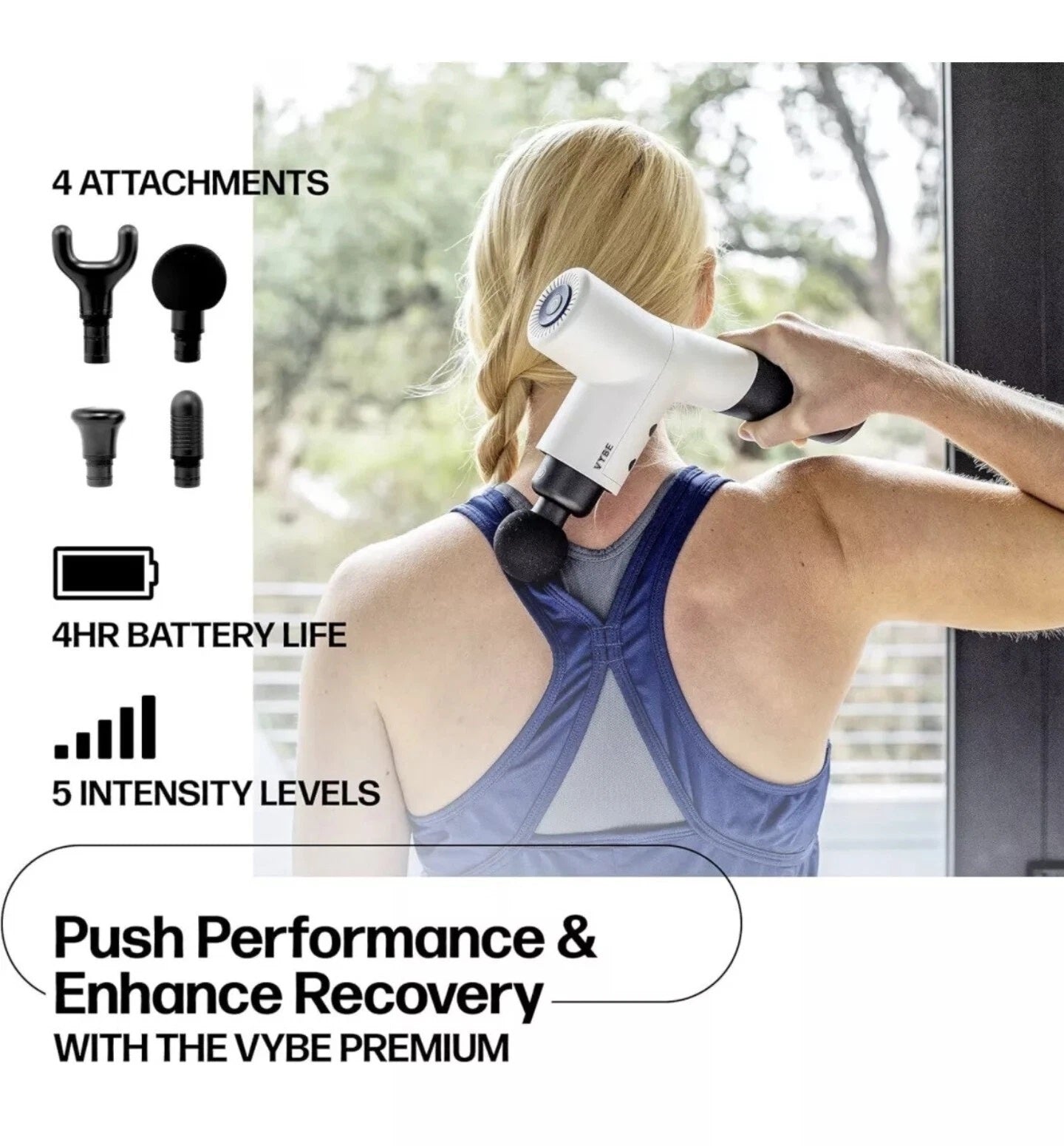 VYBE Premium Muscle Massage Gun for Athletes, Powerful Handheld Deep Tissue (Used)