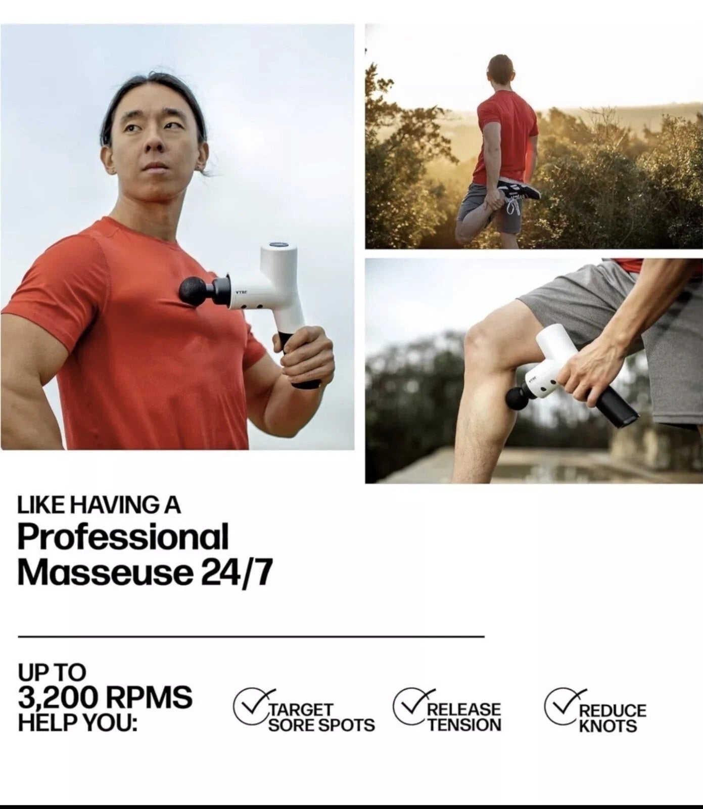 VYBE Premium Muscle Massage Gun for Athletes, Powerful Handheld Deep Tissue (Used)