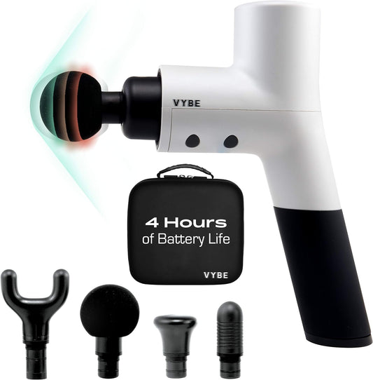 Vybe Premium Deep Tissue Muscle Massage Gun with 5 Speeds and 4 Attachments (New)