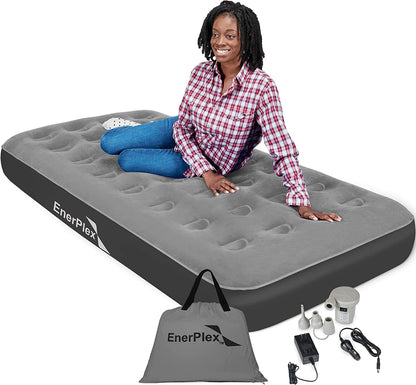EnerPlex Never-Leak Camping Series Twin Airbed with High Speed Pump Air Mattres (Like New)