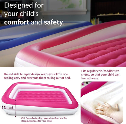 EnerPlex Kids Inflatable Toddler Travel Bed, Portable Air Mattress (Used)